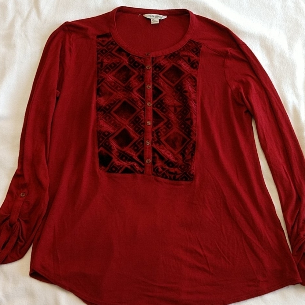 Lucky Brand rust red 3/4 sleeve top